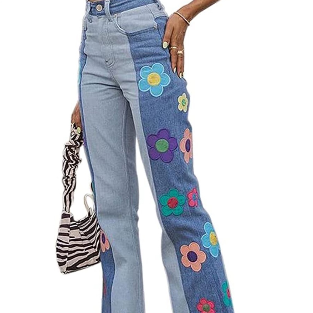 Y2k floral jeans